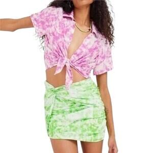 REVOLVE x For Love‎ & Lemons "Devon" Crop Top Mini Skirt SET sz S NWT | MSRP$310